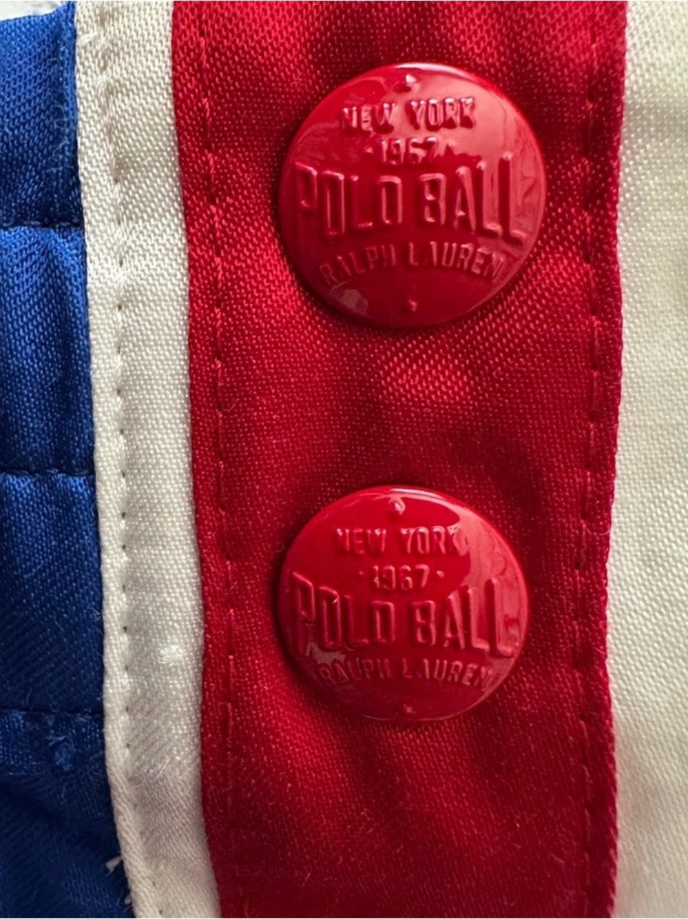 Ralph Lauren Blue, Red & White Polo Ball Snap-Front Pants Detail - Picture 4 of 8